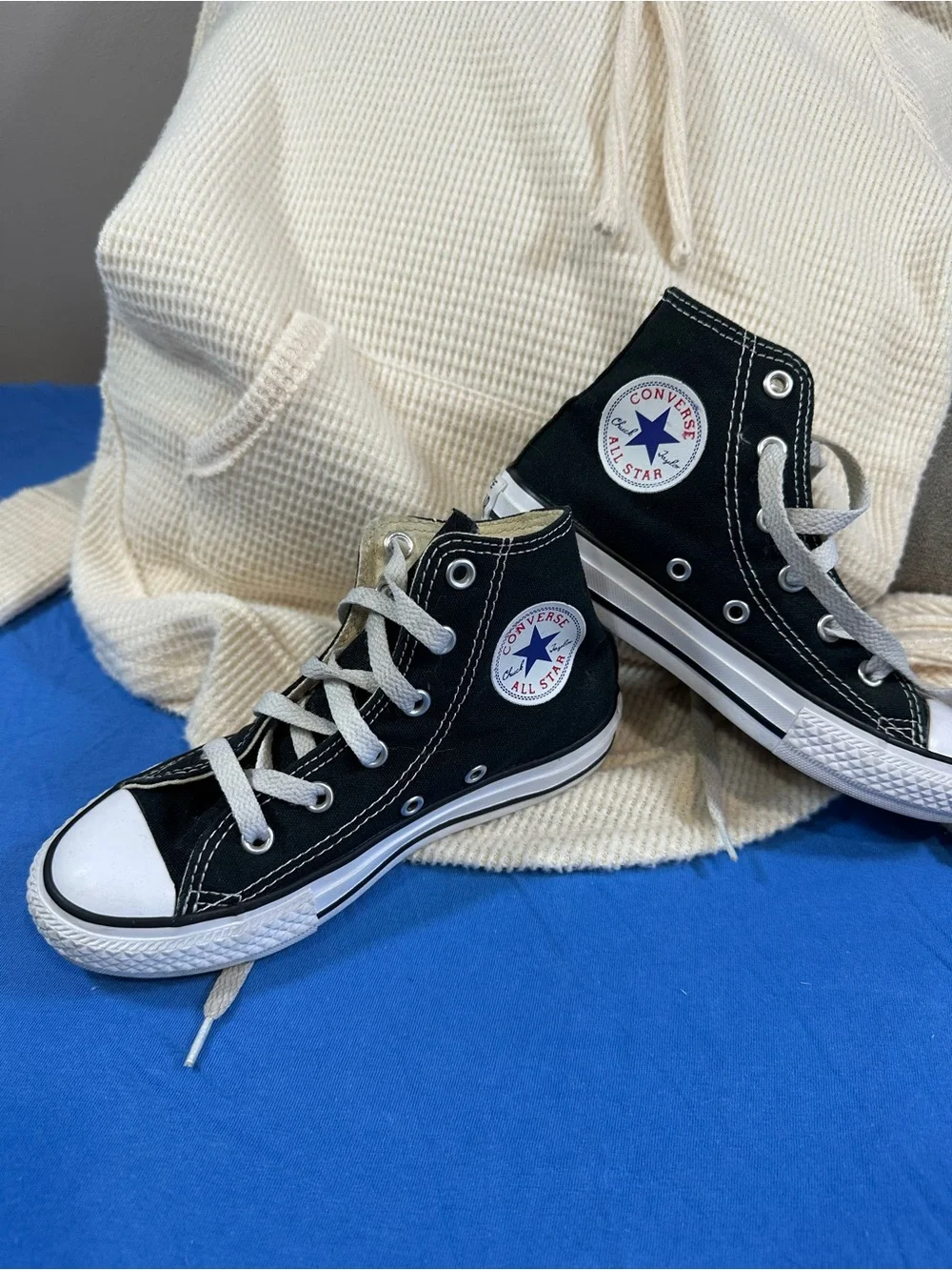 Converse Chuck Taylor All Star High Top Black White Timeless Youth Size 12.5 EUC